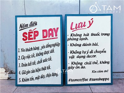 Tranh Vintage viết chữ 5 ĐIỀU SẾP DẠY